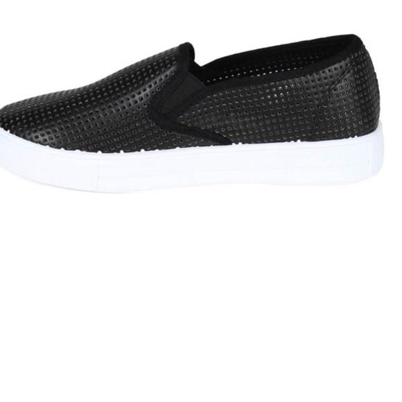 Qupid Black and White Slip-On Loafers - Picture 4 of 10